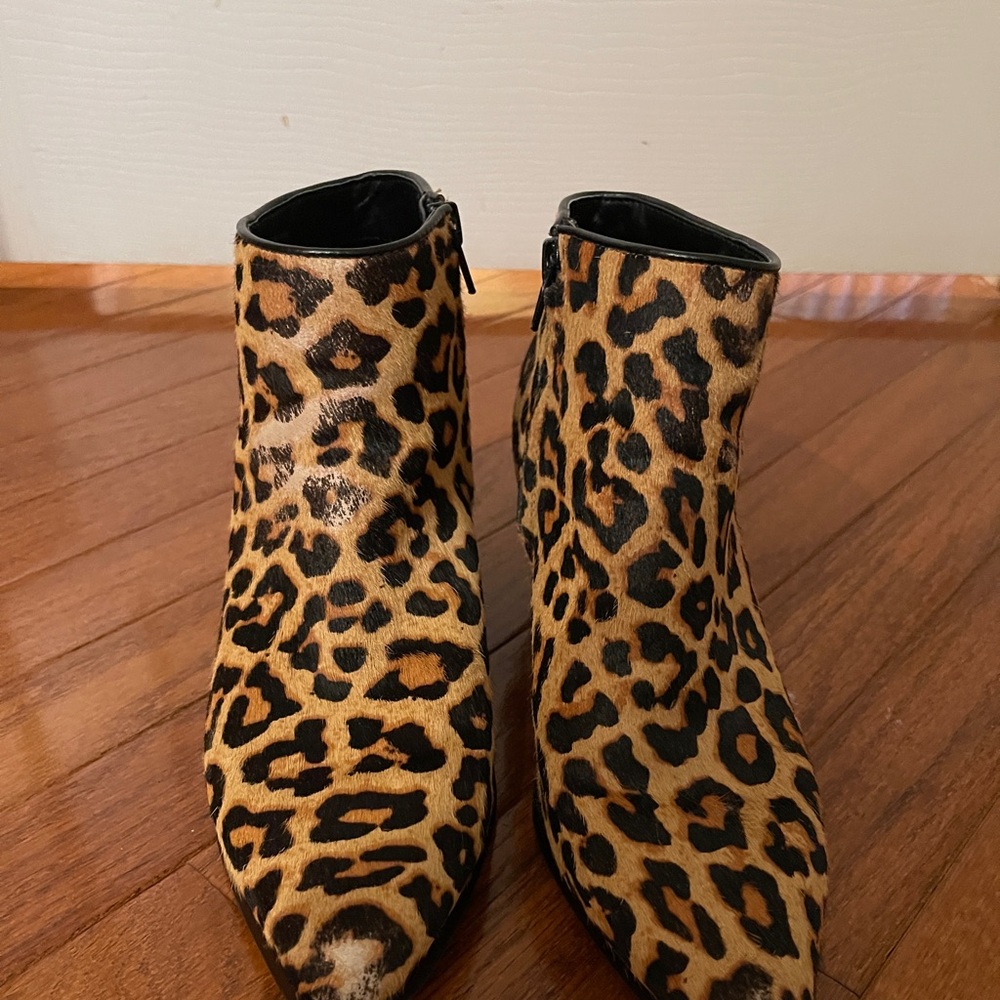 Bleeker and Bond Leopard Print Ankle Boots